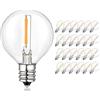 BRIMAX 25 Pezzi Lampadina Led G40 E12 Luce Calda 2200K Bianco Caldo Edison Lampadina 1W=10W AC230V Globo Led Lampada Lampadine di ricambio per stringhe luminose Illuminazione interna ed esterna