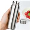 HWSWSH Borraccia Termica Piccola, Mini Thermos in Acciaio Inox, Bottiglia Termica Sigillata da Viaggio, Tazza Termica Caffè Portatile, Mini Bottiglie d'Acqua Calda, Thermos Bibite Ghiacciata - Argento