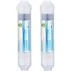 Geekpure 10 pollici Cartuccia filtro acqua di ricambio alcalino in linea pH+ per sistema a osmosi inversa -1/4" di filettatura -Confezione 2
