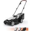 Litheli Tagliaerba Tosaerba a Batteria 43cm, 2x 20V Batterias 4.0Ah, Altezza Regolabile 25-75mm, Sacco 40L, per Prati Fino a 500m² (Motore senza spazzole)