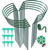 Laufunjoy 10 Pezzi di supporto per piante, Pali di supporto per piante da giardino in metallo semicircolare gabbie e supporti per peonie per piante pomodori Vite fiori di verdura 20 × 35cm