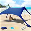 Cuupo Tenda da spiaggia pop-up in lycra, da 2 x 2,1 m, con SPF 50, parasole per esterni e giardini, anti-vento, con paletti stabilizzatori, per cortili, di colore blu marino