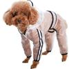feiling Impermeabile Cappotto Trasparente per Cani di Taglia Piccolo Media e Grande 4 Gambe Antipioggia Giacca Cane Poncho Animali Domestici (XS)
