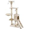 AQPET Tiragraffi Paris 138 cm con Cuccia per Gatti Albero Parco Giochi Gioco Tira Graffi per Gatto, Beige