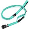 feiling Guinzaglio elastico resistente, riflettente, con ammortizzatore, per cani di taglia media e grande (verde a)