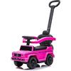 sun baby Macchinina Cavalcabile per Bambini licenza Mercedes Benz G, Macchina a spinta da 12 mesi, licenza, volante sonoro, sedile e ruote in plastica, maniglione di spinta (Rosa)