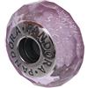 PANDORA Ciondolo astratto in argento con vetro di Murano sfaccettato iridescente blu, rosa