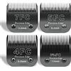 AUDOC Lame Staccabili in Acciaio Inossidabile per toelettatura Cani da Compagnia 7FC/5FC/4FC/3FC,compatibili con la Serie Heiniger/Andis/Oster A5/Wahl KM10,4 Pezzi Colore Nero