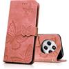 CXTcase Cover per Xiaomi Redmi 14C,Pelle PU Portafoglio Custodia a Libro in Pelle Protettiva per Xiaomi Redmi 14C,Flip Caso Custodia Xiaomi Redmi 14C Case,Rosa