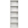 furni24 Libreria con 5 scomparti, in legno, a cubi, bianco, 40 x 24 x 132 h
