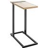 HAKU Tavolino a forma di C in rovere chiaro, metallo nero e pannello truciolare: pratico tavolino da salotto - Dimensioni: L 24 x A 64 x P 49 cm Stile: moderno