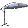 DecHome Ombrellone da Giardino a Braccio ø 2.65 mt con Apertura a Manovella Inclinabile colore Grigio - 161CG84D