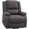 DecHome Poltrona Relax Reclinabile Poltrona per Anziano Elettrica Alzapersona Massaggiante in Tessuto 89x93x105 cm colore Marrone - 0DRJ28F75