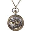 OIDEA JewelryWe - Orologio da tasca per orologi cavallo, analogico al quarzo, per uomo e donna, con scala di numeri arabi, catena di maglione bronzo, per uso quotidiano collezioni regalo, oro