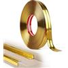 EFUTURETIME Modanatura Decorativa Adesiva Oro per Pareti 2cm × 10m Modanatura Angolare Flessibile per Battiscopa Finestra Porta Bordi Protezione Armadi Soffitto, Oro Lucido Specchio