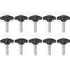 QUARKZMAN 10pz Manopole a T con Viti a Testa Alare M8x30mm Manopole a T Plastica Filettatura Maschio standard Maniglie Manopole Serraggio a mano Vite a testa Zigrinata, Nero