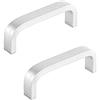 ANSIEDIO 2 pomelli in lega di alluminio argentati per armadietti, armadi, porte, cassetti, maniglie (64 mm)