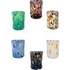 MurArt Bicchieri di Murano Set da 6 bicchieri da 250ml in vetro soffiato a mano in lavorazione artigianale Collezione Eleganza Made in Italy (1, MISTO)