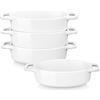 LOVECASA Set de 4 Teglie da Forno, Stampo per Torte Teglia da Forno in Porcellana Torta per Pane Lasagna Pizza 16CM, Ovale, Capacità: 200ml