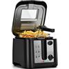 Aigostar Olivia - Friggitrice ad olio da 2,5 l, 1650 W, friggitrice con finestra trasparente visiva, controllo della temperatura e indicatore luminoso.BPA FREE