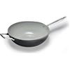 Moneta Armonia Finegres Wok 32cm 1manico + 1 maniglia, rivestimento naturale FineGres (NO PFAS), anche per induzione. 100% Made in Italy.