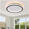 Schindora Plafoniera LED Soffitto Dimmerabile,20W Cucina Lampadario Ø30Cm Nero Cerchio Plafoniera Soffitto 3 Tricolore Di Comporrelampadario 3000K/4500K/6000K LED Soffitto Per Camera Salotto Soggiorno