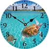 TAHEAT Orologio da Parete Oceano, Silenzioso Senza Tocco 20cm Orologio con Tartaruga Marina Insolito, Decorativo Marittimo per Bagno, Cucina, Camera da Letto, Salotto, Ufficio