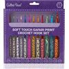 The Quilted Bear Set di aghi a uncinetto - Premium Soft Grip Safari stampa con manico ergonomico in argilla polimerica 12 (2 mm, 2,5 mm, 3,5 mm, 4,5 mm, 5,5 mm, 6,5 mm, 7 mm e 8 mm)