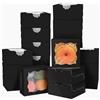 Gcardist Schwarz Bäckerei Boxen con Finestra 30 Pezzi 10,1 x 10,1 x 6,3 cm Mini Scatola per Macarons e Donuts e Dolci per Feste (10,2 x 10,2 x 7,4 cm)