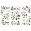 Peacoblue Sticker Trasferibile per Mobili Artigianali Decorativi 6X12 Angolo di Magnolia Bianca, 3Pezzi Trasferimento DTF Impermeabile UV per Cassetti Lingerie, Cassettiera, Vetro, Porcellana