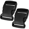 XIAOJING0 2 Pezzi Fibbia Zaino 38mm, Fibbia a Scatto Doppie Regolabile, Ricambi Chiusura Zaini, Zaino Fibbia di Ricambio per Zaino, Cucito, Borsoni, Accessori, No Cucito (Nero)