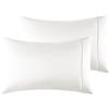 Poligino Federe Cuscini Letto Matrimoniale 50x65 cm,Coppia Federe in Microfibra Chiusura a Busta - Beige