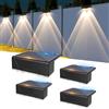 Liyade Luci solari per recinzione, 4 lampade solari per giardino esterno, luci solari impermeabili per terrazza con 3 modalità di illuminazione, luce solare da parete per esterni, recinzione