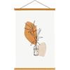 Lanpn A1 - Cornice magnetica per poster, 66 cm, 65 x 90 cm, 65 x 100 cm, in legno naturale, per poster, cornice magnetica, cornice per poster, cornice sospesa porta poster (66 cm, teak)