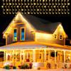 Avoalre Tenda Luminosa Natale 4x0.6m, 144LEDs Luci Natale 8 Modalità Funzione Memoria Impermeabilità IP44, Tenda di Luci Interno/Esterno per Finestra Salotto Giardino Camera