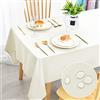 DWCN Tovaglia antimacchia, lavabile, impermeabile, per sala da pranzo, casa, giardino, feste e matrimoni, 130 x 160 cm, colore: champagne