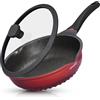 INTIGNIS Padella grande e profonda antiaderente con coperchio 30 cm 6 L | 3 in 1: padella, padella sauté e mini wok; fondo inox, rivestimento ceramico GREBLON, induzione, senza sostanze chimiche