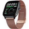 Hiseus Cinturino Compatibile con Amazfit GTS 2 / GTS 2 Mini/GTS 2e / GTS 3, Cinturino Ricambio Acciaio Inox a Maglia Metallica per GTS 4 / GTS 4 Mini (Oro Rosa)