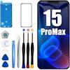 DTD iPhone 15 PRO Max Schermo di ricambio, 6,7 pollici, per 15 PRO Max Kit di riparazione del display LCD con adesivo per la cornice + protezione dello schermo + cacciavite