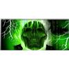 Silent Monsters Tappetino Mouse XXL 90 x 40 cm, Grande, Teschio verde, con Bordo Cucito, Durevoli, antiscivolo e silenzioso, gioco, ufficio casa lavabile arrotolabile, Tappetini per il Gaming Mousepad