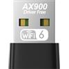 TORTOISE LOOK Adattatore WiFi USB 3.0, AX900 Chiavetta WiFi 6 Dual Band 5 GHz/2,4 GHz, Compatibile con Windows XP/7/8/10/11, Design Compatto e Funzionalità Plug & Play per PC e Laptop