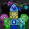 FONVGOGO Set Dadi D&D per Dungeons and Dragons Set Dadi DND Luminosi Wireless Ricaricabili con Scatola di Ricarica Dadi Poliedrici RGB LED 7 Pezzi DND Dice Set