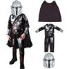AENEY Costume Mandalorian per bambini, costume classico da alieno del film universo, con semicasco, per Halloween, cosplay, feste, taglia L