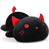 SNOWOLF Simpatico gatto diavolo peluche abbraccio cuscino animali ripieni giocattolo Kawaii peluche Super Soft Cartoon cucciolata cuscino per ragazze ragazzi Brithday regalo (30 cm, nero)