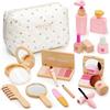 Atoylink Set Trucchi Bambina in Legno Finti Trucchi Set Trousse Trucchi Bambina con Rossetto Profumo Giocattoli Giochi Legno Regalo per Bambini Ragazza 3 4 5 6 7 Anni