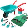 CUTE STONE Carriola Bambini Set di attrezzi da giardinaggio per bambini, giocattoli da giardino con carriola, guanti, rastrello a mano, pala doppia zappa, giocattoli per interni ed esterni, regalo per