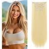 Cybelleza Extension Capelli Clip Lisci 65cm 6PCS Clip in Hair Extension per Capelli Sintetici Lunghi Finti Allugamento Effetto Naturale Dritti Full Head Set Posticci per Donna, Bleach Blonde