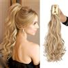 FDEETY Coda Finta Capelli Finti Donna Coda Extension Capelli Finti Per Acconciature Extension Capelli Parrucca Donna Acconciature Capelli Donna Fermaglio Capelli Donna(Oro)