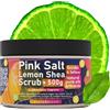 Poola & Bloom Scrub Professionale per Corpo e Piedi con Burro di Karité Puro Biologico e Sale Rosa dell'Himalaya - Shea Butter Esfoliante Idratante che Rinnova e Rende la Pelle Luminosa e Giov