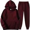 Generic Tuta Sportiva da Uomo e da Donna Tuta Sportiva Autunno e Inverno per Il Tempo Libero Tinta Unita con Cappuccio e Pantaloni Sportivi con Nappe Tute Squadre Calcio